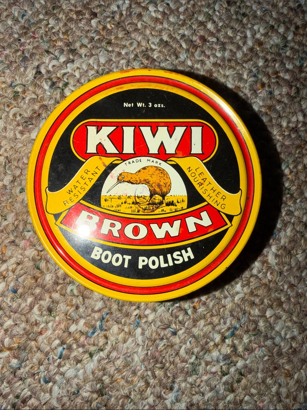 VTG Kiwi Polish Tin Boot Brown 3 oz Can "59 Cents" Pottstown